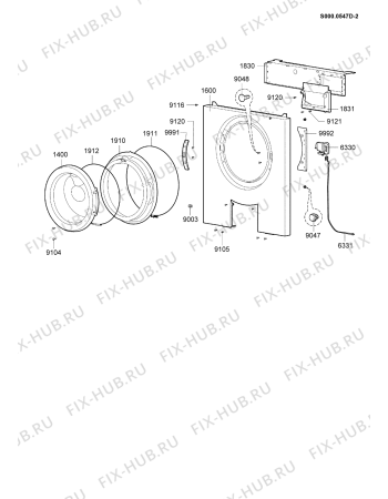 Схема №6 WA 5080 LI с изображением Лючок для стиралки Whirlpool 480111104837