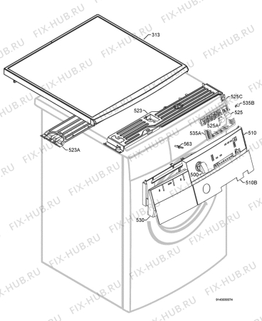Взрыв-схема стиральной машины Aeg Electrolux L54840 - Схема узла Command panel 037