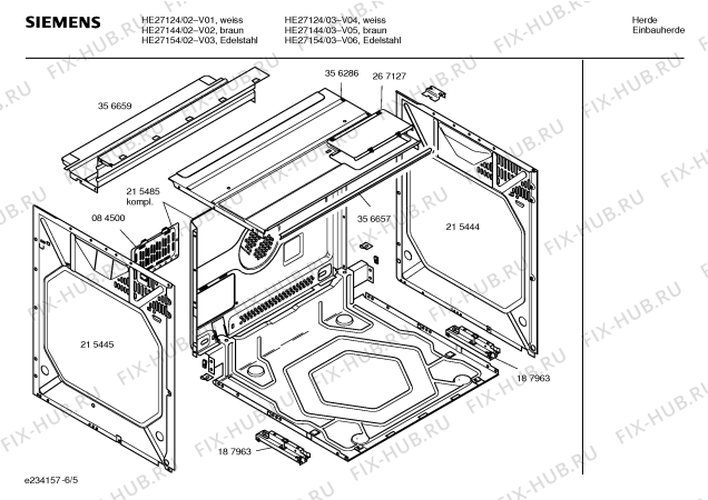 Схема №6 HE27144 с изображением Инструкция по эксплуатации для плиты (духовки) Siemens 00581072