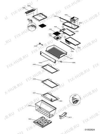 Схема №2 WSR 18 GD с изображением Уплотнитель (прокладка) для холодильника Whirlpool 482000005220
