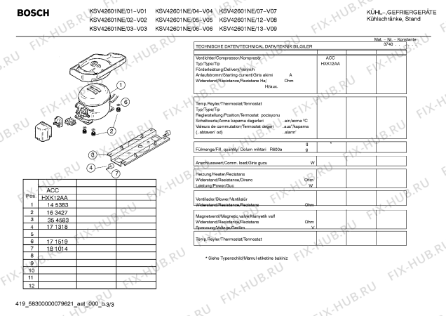 Схема №3 KSV42621FF с изображением Дверь для холодильной камеры Bosch 00239005