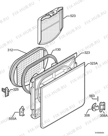 Взрыв-схема сушильной машины Aeg Electrolux 36800 - Схема узла Door 003