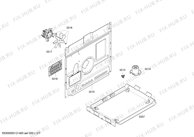 Взрыв-схема плиты (духовки) Bosch HLN424320V - Схема узла 02