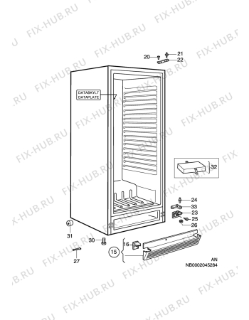 Взрыв-схема холодильника Aeg S3274-6KA - Схема узла C10 Cabinet
