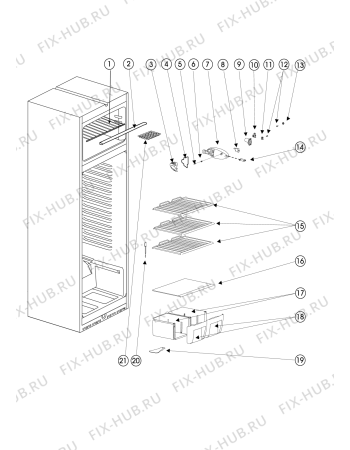 Схема №4 NTS14A (F078309) с изображением Корпусная деталь для холодильника Indesit C00297128