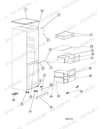 Взрыв-схема холодильника Indesit IBS15AAUA (F105749) - Схема узла