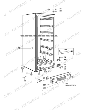 Взрыв-схема холодильника Husqvarna Electrolux QT3549FX - Схема узла C10 Cabinet