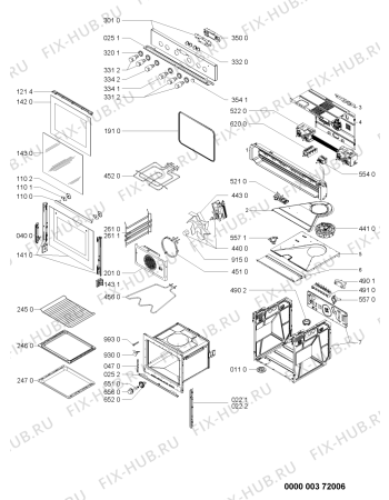 Схема №1 ELZD 6265/WS с изображением Переключатель для плиты (духовки) Whirlpool 480121103185
