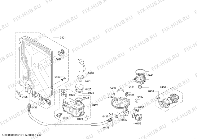 Схема №6 SMV98M10NL с изображением Силовой модуль запрограммированный для посудомойки Bosch 12010734