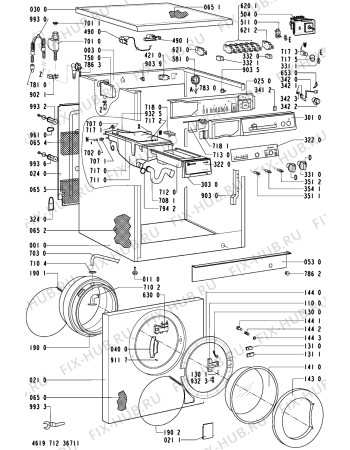 Схема №2 WA 2462 WA 2462/WS-CH с изображением Обшивка для стиралки Whirlpool 481245219274