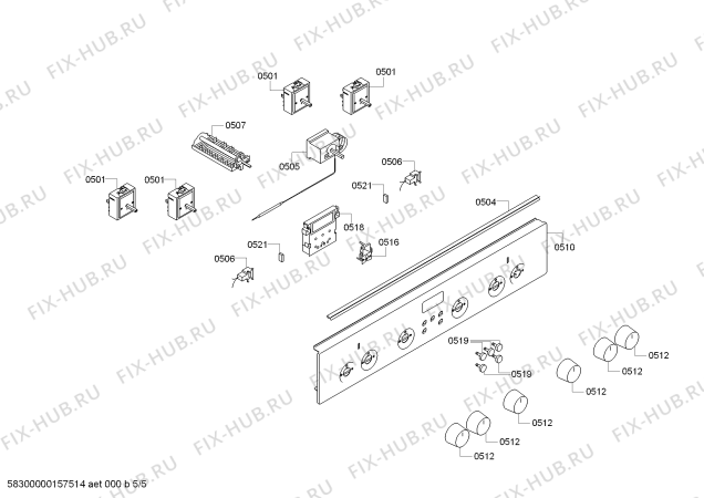 Схема №4 PHCB154254 с изображением Стеклокерамика для электропечи Bosch 00710753