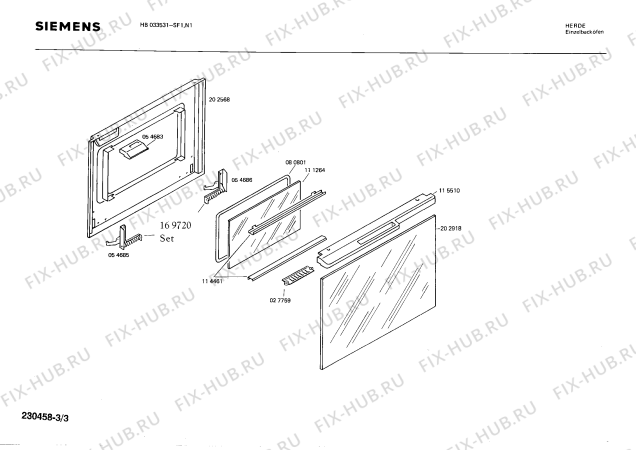 Взрыв-схема плиты (духовки) Siemens HB033531 - Схема узла 03