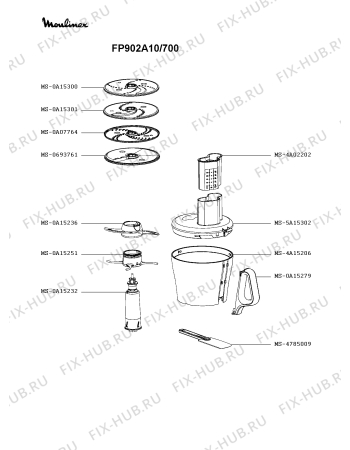 Схема №4 FP902A10/700 с изображением Холдер для кухонного измельчителя Moulinex MS-0A15204