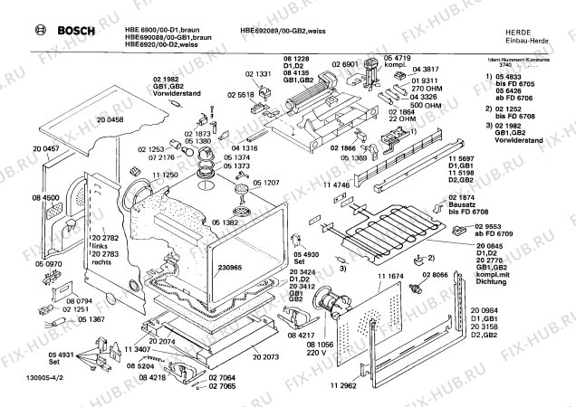 Схема №4 0750462009 HBE6920 с изображением Предохранитель для плиты (духовки) Bosch 00054856