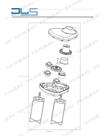 Взрыв-схема кухонного комбайна KENWOOD FDM781 FOOD PROCESSOR + 1.5L THERMO-RESIST GLASS BLENDER + MINI BOWL + DOUGH TOOL + DUAL METAL WHISK - Схема узла 4