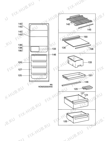 Взрыв-схема холодильника Electrolux ERB34250W - Схема узла C10 Interior