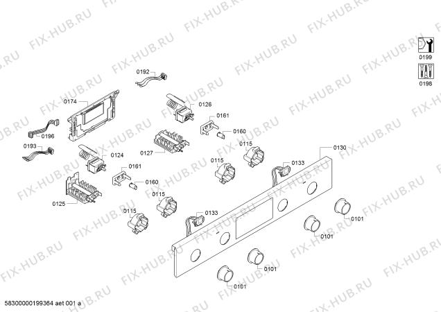 Схема №10 MBS133BR0B с изображением Панель управления для духового шкафа Bosch 11024877