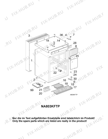 Взрыв-схема холодильника Electrolux A803KF - Схема узла Housing 001