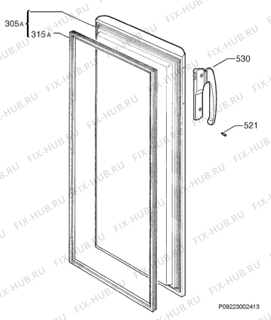 Взрыв-схема холодильника Zanker 763/503 - Схема узла Door 003