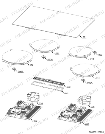 Схема №1 KTI8450E LO2 с изображением Микромодуль для плиты (духовки) Aeg 9825619433908