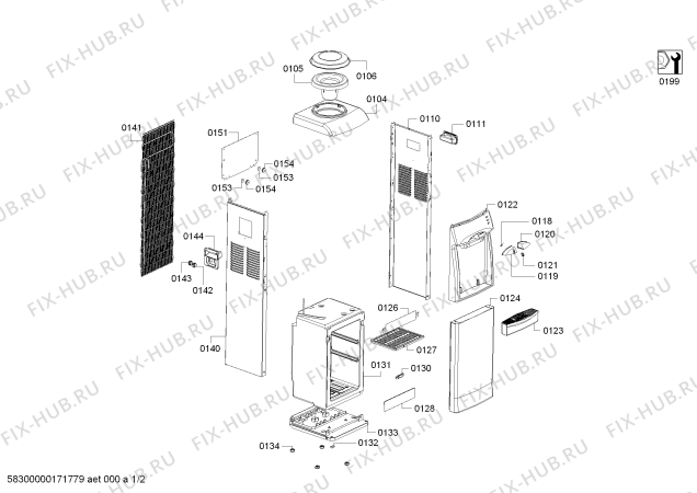 Схема №2 RDW1470 Bosch с изображением Дверь для электрокулера воды Bosch 00746919