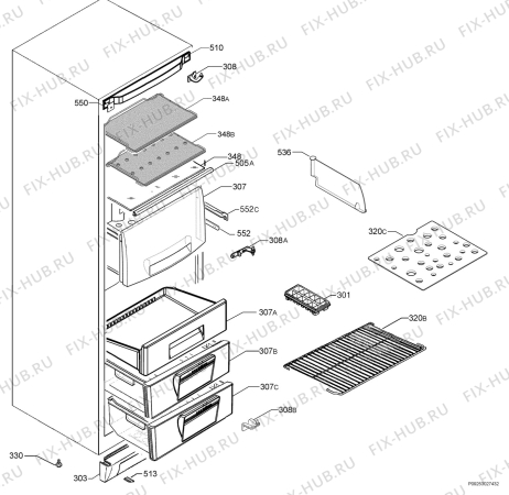 Взрыв-схема холодильника Electrolux ENA38351S - Схема узла Housing 001
