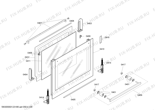 Взрыв-схема плиты (духовки) Bosch HBN760651 - Схема узла 04