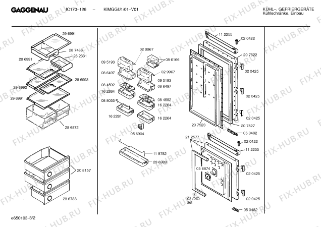 Взрыв-схема холодильника Gaggenau KIMGGU1 IC170-126 - Схема узла 02