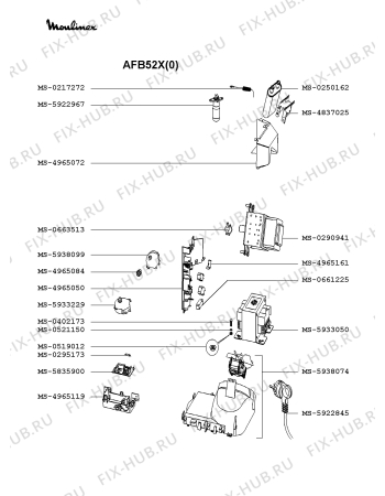 Взрыв-схема микроволновой печи Moulinex AFB52X(0) - Схема узла LP002018.1P3