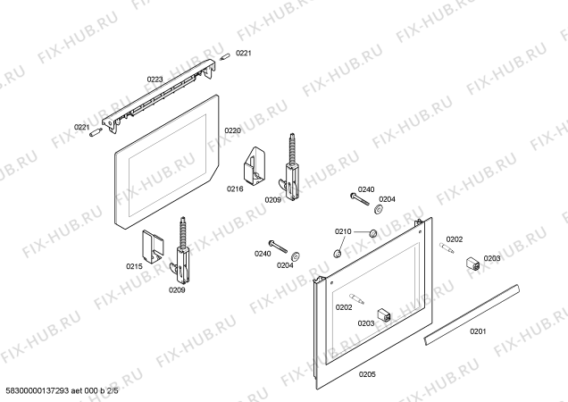 Взрыв-схема плиты (духовки) Bosch HBA42R420E - Схема узла 02