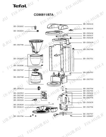 Схема №1 CI390811/87A с изображением Держатель фильтра для кофеварки (кофемашины) Tefal SS-202952