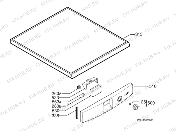 Взрыв-схема посудомоечной машины Aeg Electrolux F45003 - Схема узла Command panel 037