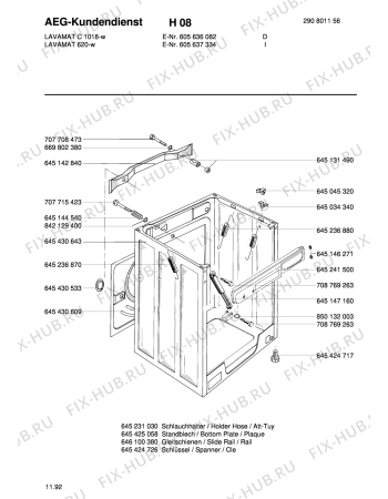 Взрыв-схема стиральной машины Aeg LAVCARAT 1018 - Схема узла Housing 001