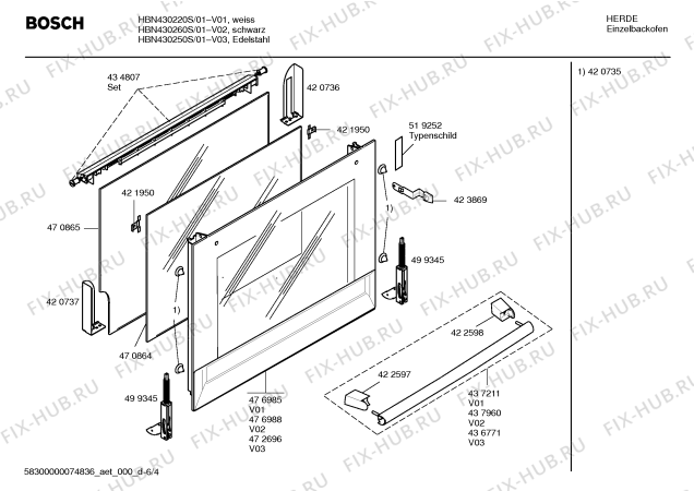 Схема №6 HBN430260S с изображением Панель управления для плиты (духовки) Bosch 00439361