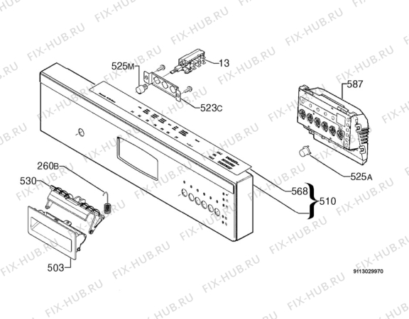 Взрыв-схема посудомоечной машины Novamatic NGS924SIL - Схема узла Command panel 037