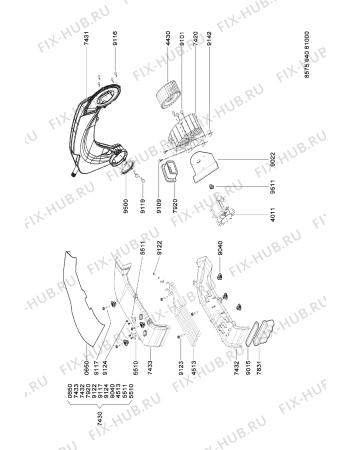Схема №4 AWZ 512 BENELUX с изображением Фиксатор для стиральной машины Whirlpool 481240449888