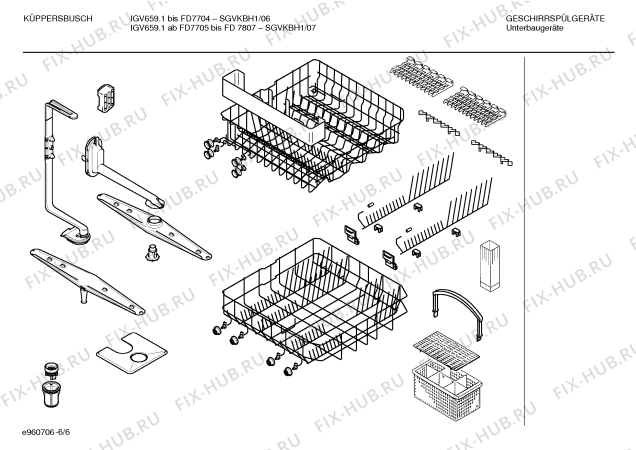 Взрыв-схема посудомоечной машины Kueppersbusch SGVKBH1 IGV659.1 - Схема узла 06
