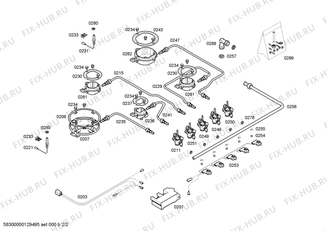 Схема №2 T27S8N0NL ENC.T27S8N0NL 4G+1W(BANDERA) NE75F PIANO с изображением Варочная панель для плиты (духовки) Bosch 00680418