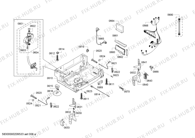 Схема №8 DF480162F с изображением Силовой модуль запрограммированный для посудомоечной машины Bosch 12023271