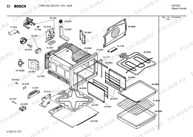 Схема №5 HSN202GDK с изображением Инструкция по эксплуатации для электропечи Bosch 00518185