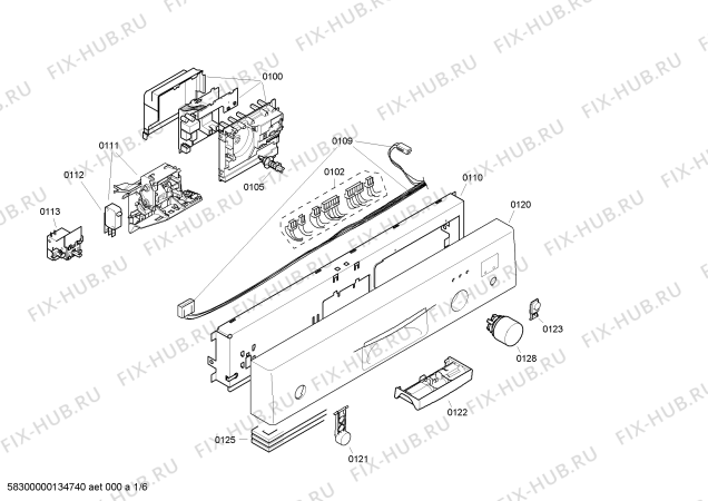 Схема №6 SE35E550EU с изображением Передняя панель для посудомойки Siemens 00446110