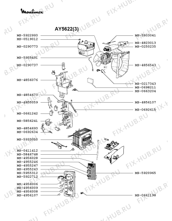 Взрыв-схема микроволновой печи Moulinex AY5622(3) - Схема узла OP002043.6P2