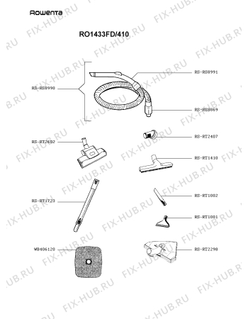 Взрыв-схема пылесоса Rowenta RO1433FD/410 - Схема узла CP005692.8P2