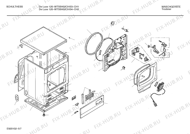 Схема №9 WT5SH03CH Schulthess De Luxe 120 с изображением Панель для сушилки Bosch 00282437