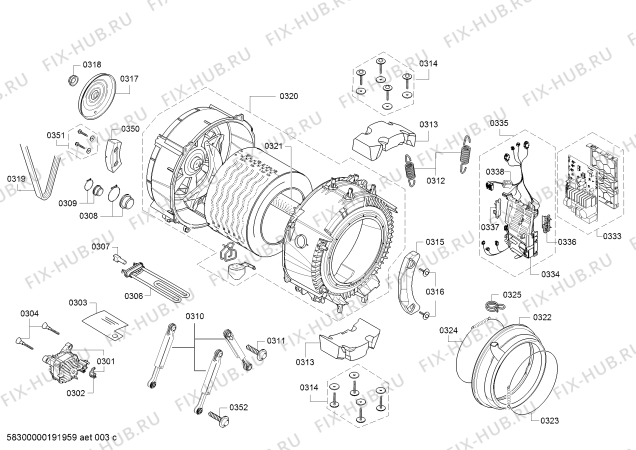 Схема №6 WAT28492FG с изображением Люк для стиральной машины Bosch 11020173