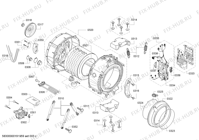 Взрыв-схема стиральной машины Siemens WM14T469ES - Схема узла 03