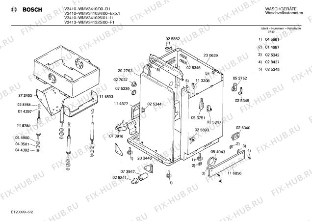 Взрыв-схема стиральной машины Bosch WMV341325 V3413 - Схема узла 02