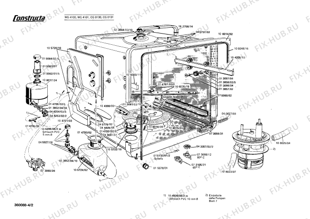 Взрыв-схема посудомоечной машины Constructa CG0130 - Схема узла 02