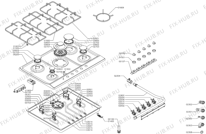 Схема №1 KG760AX1 (300605, PCFZD70V) с изображением Поверхность для электропечи Gorenje 403390