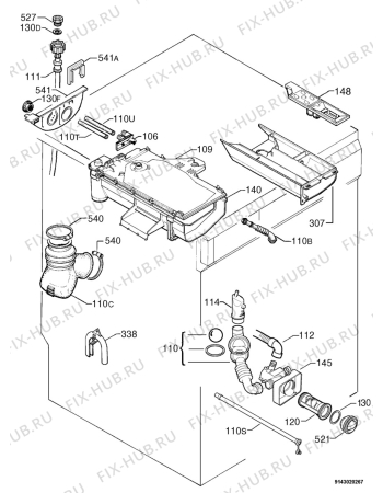 Взрыв-схема стиральной машины Zanussi F1626 - Схема узла Hydraulic System 272